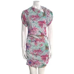 Isabel Marant Pink and Green Mini Dress